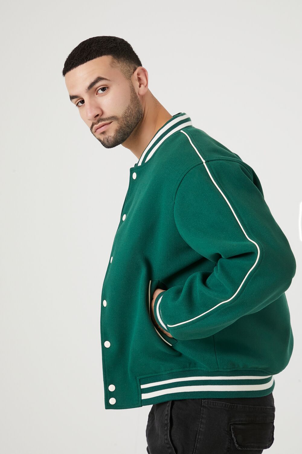 Varsity Letterman Bomber Jacket-Feelings Star
