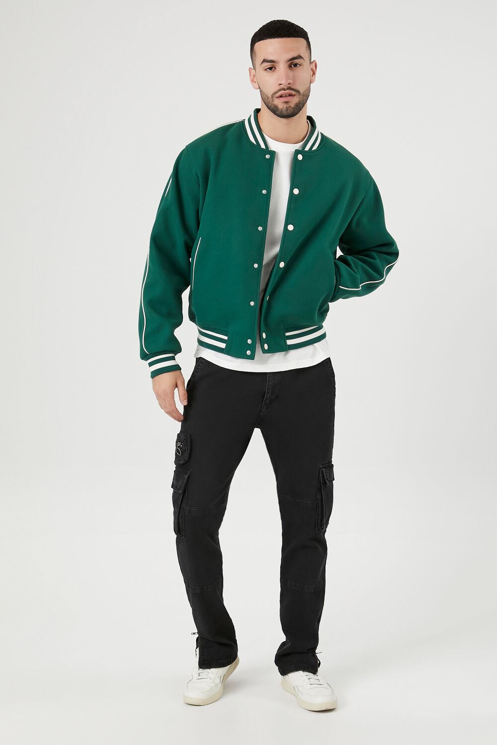 Varsity Letterman Bomber Jacket-Feelings Star