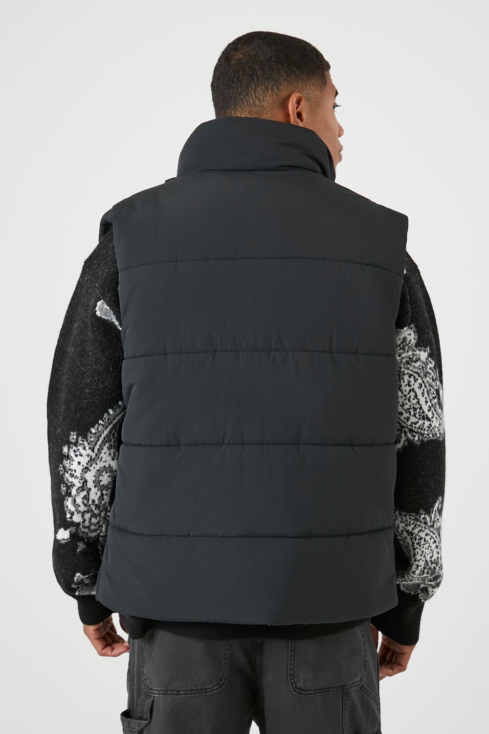 Unisex Funnel Neck Puffer Vest-Feelings Star