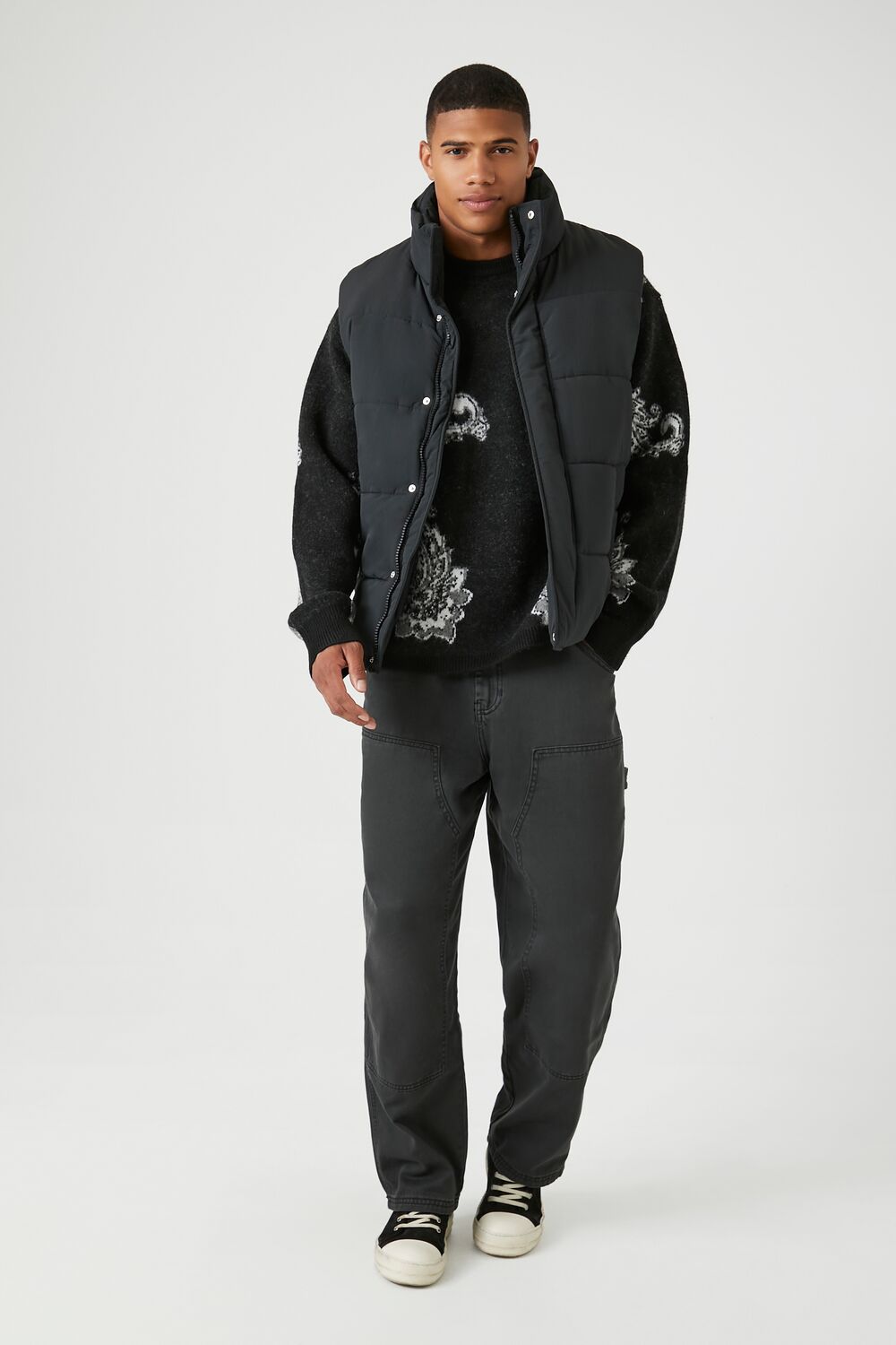 Unisex Funnel Neck Puffer Vest-Feelings Star