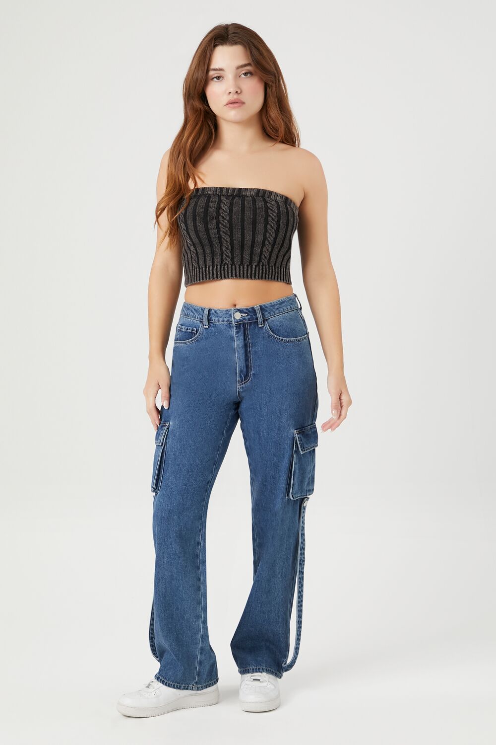 Cable Sweater-Knit Tube Top-Feelings Star