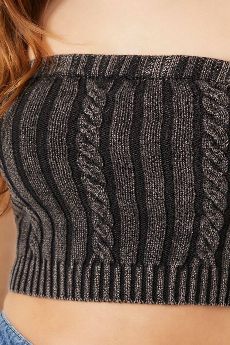 Cable Sweater-Knit Tube Top-Feelings Star