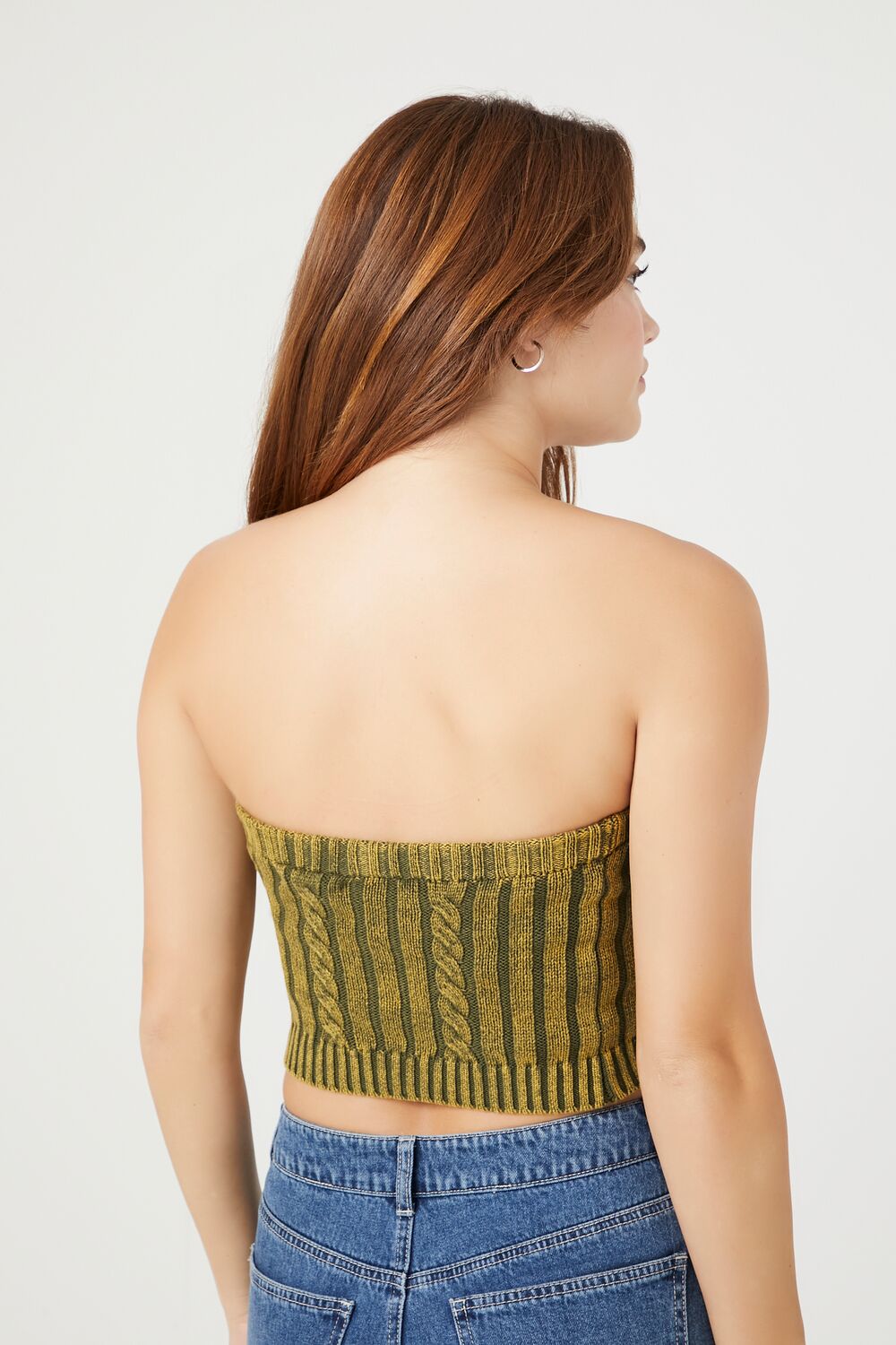 Cable Sweater-Knit Tube Top-Feelings Star