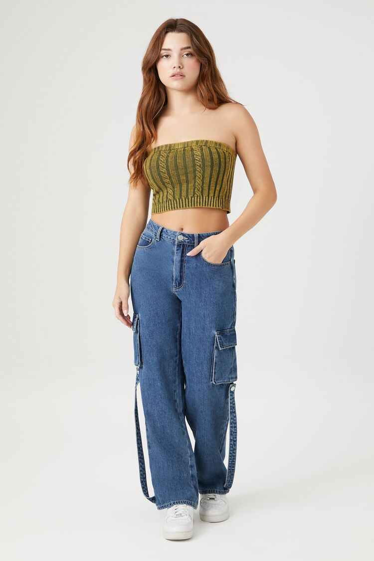 Cable Sweater-Knit Tube Top-Feelings Star