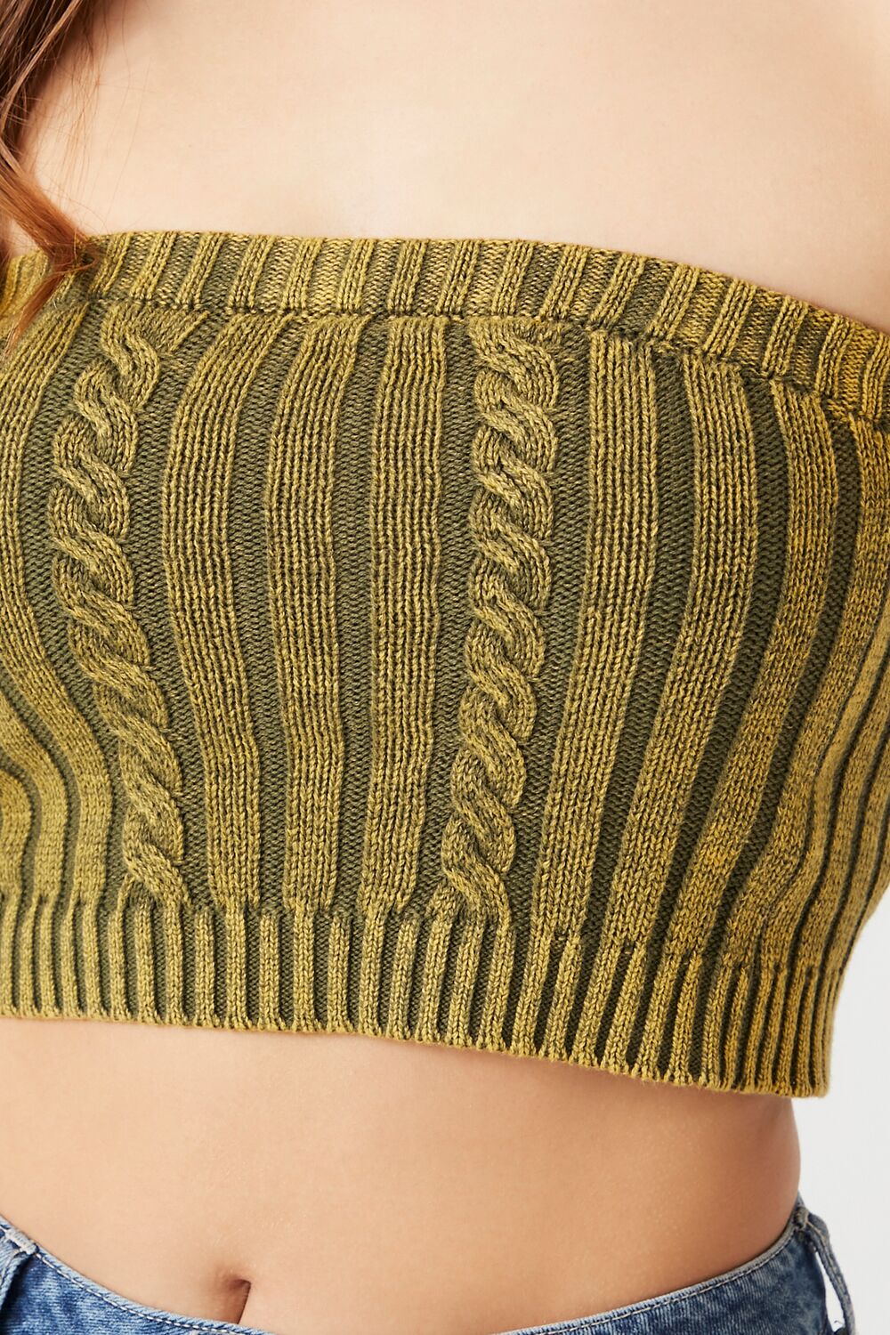 Cable Sweater-Knit Tube Top-Feelings Star