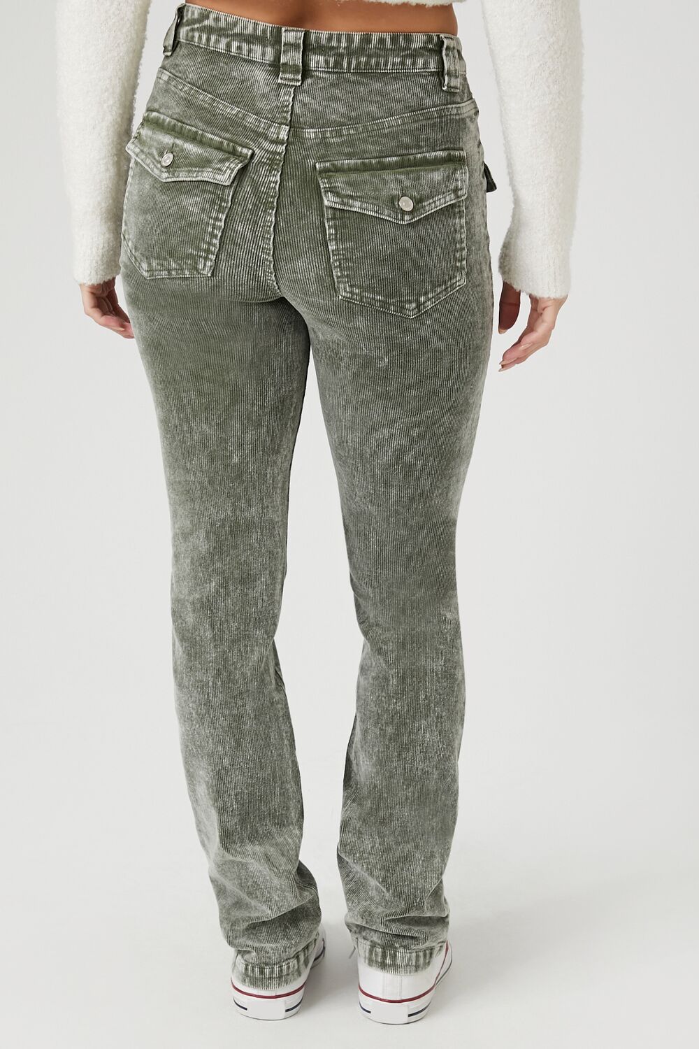 Acid Wash Corduroy Cargo Pants-Feelings Star