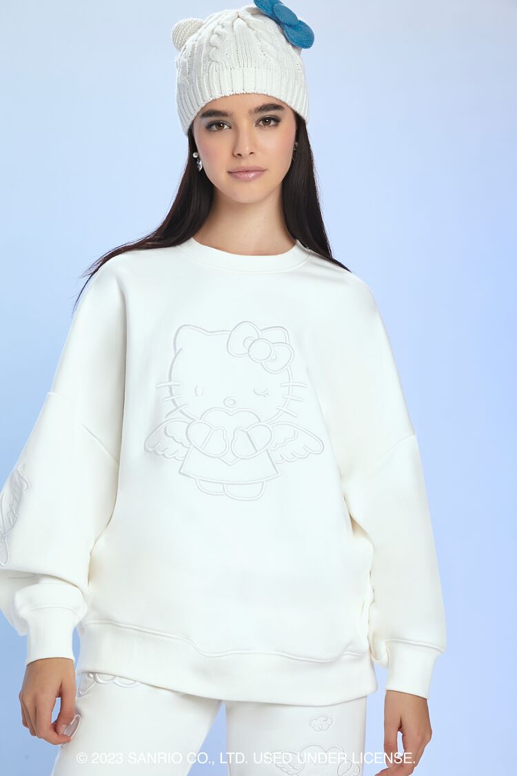 Angel Hello Kitty Embroidered Pullover-Feelings Star