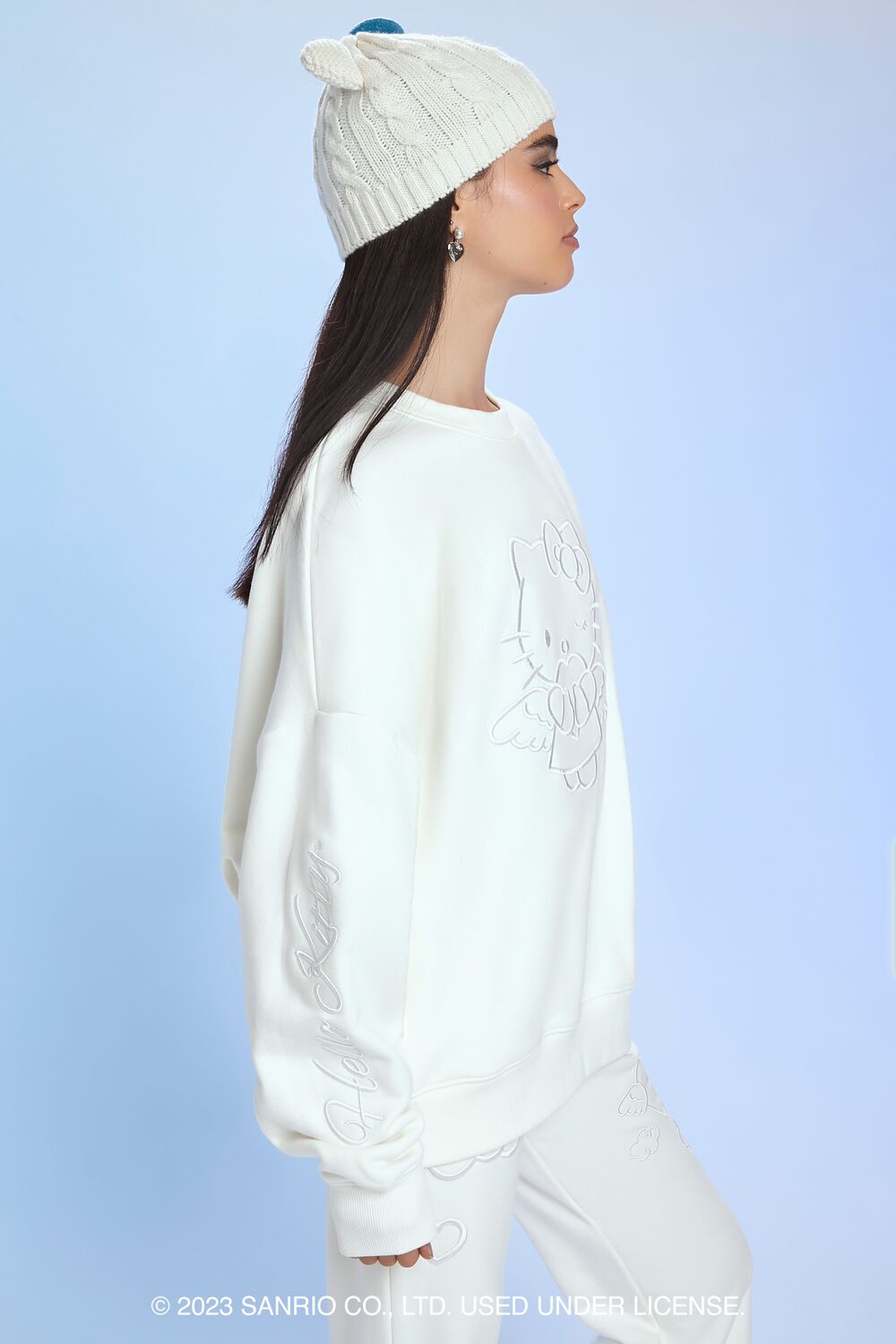 Angel Hello Kitty Embroidered Pullover-Feelings Star