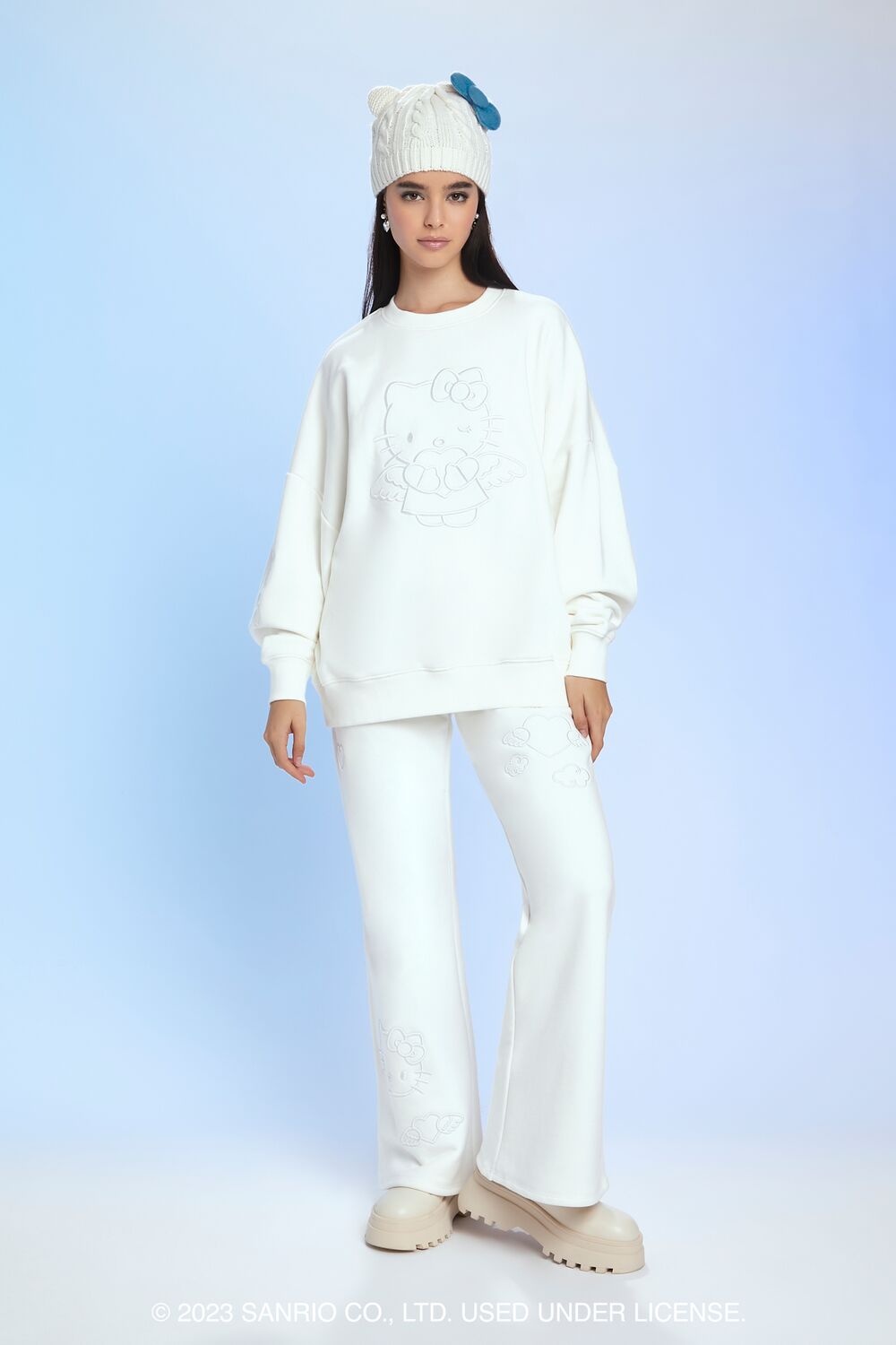 Angel Hello Kitty Embroidered Pullover-Feelings Star