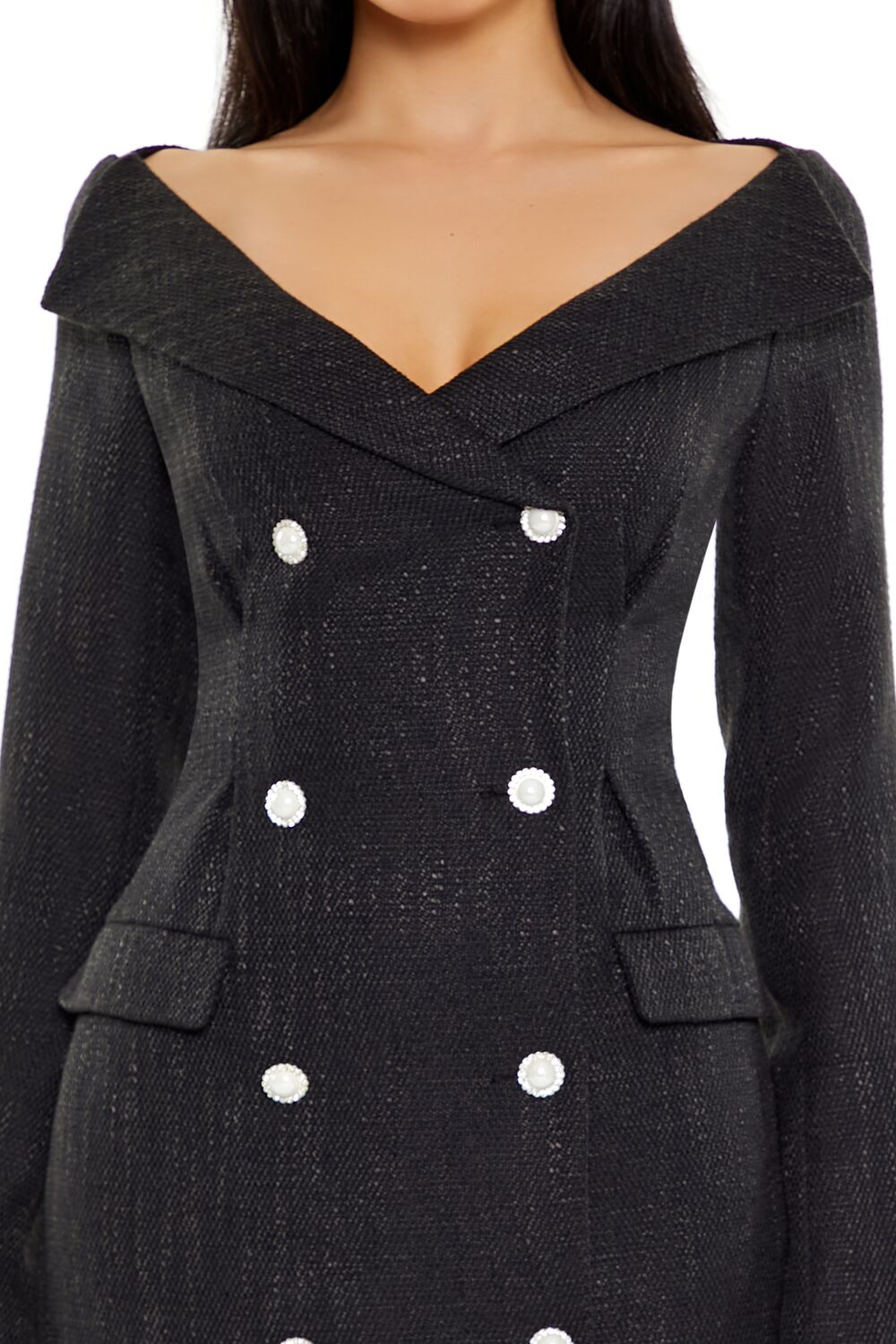 Tweed Double-Breasted Mini Dress-Feelings Star