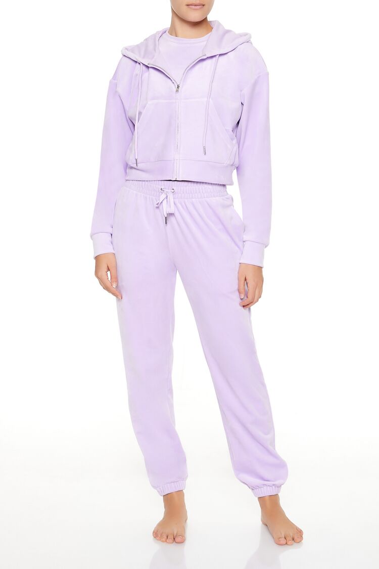 Velour Zip-Up Hoodie-Feelings Star