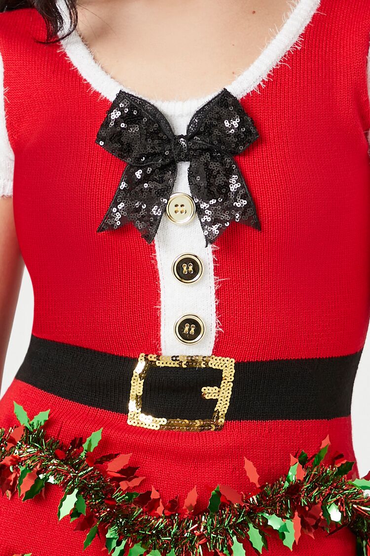 Tinsel Garland Santa Mini Dress-Feelings Star