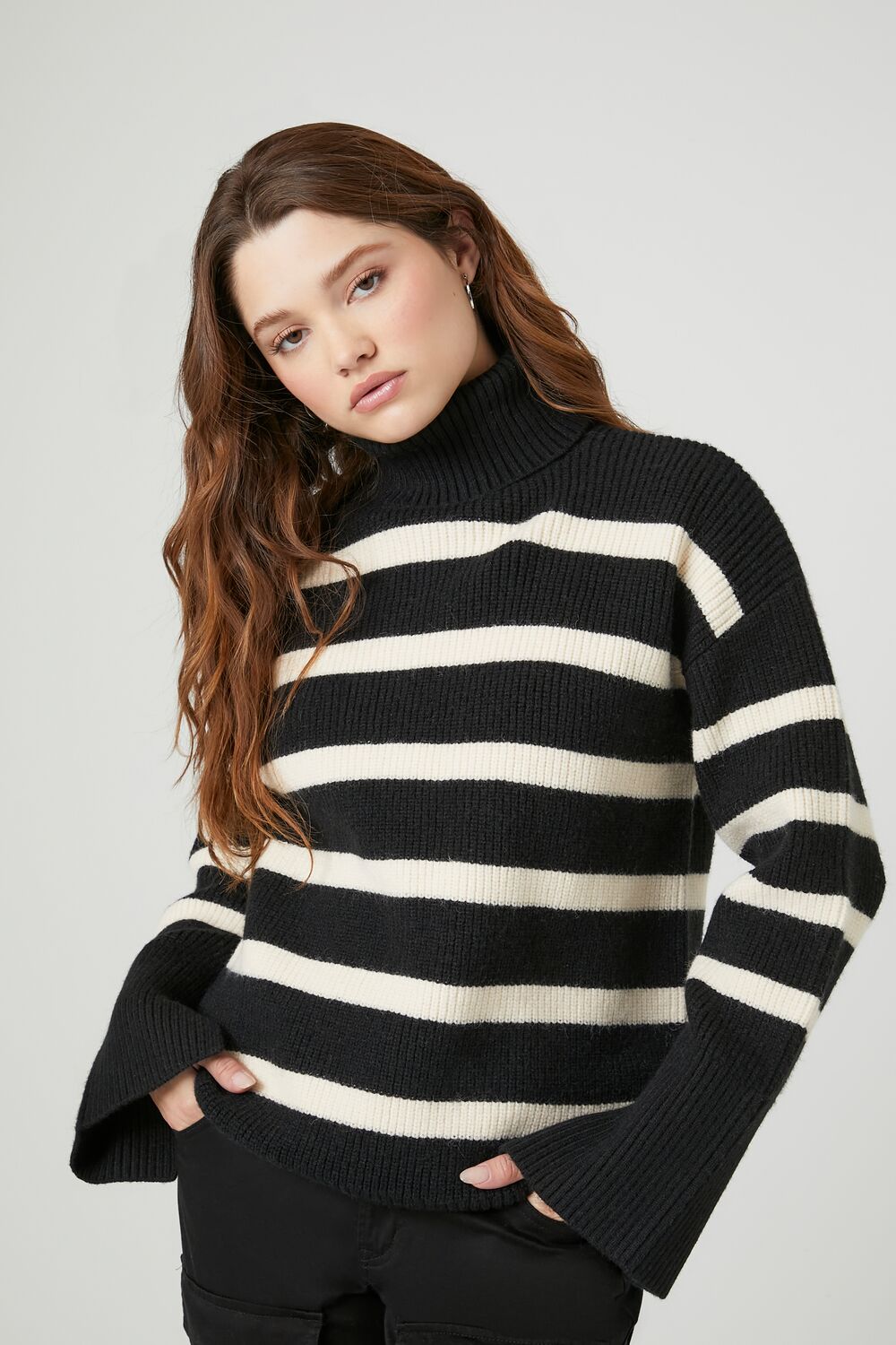 Striped Turtleneck Sweater-Feelings Star