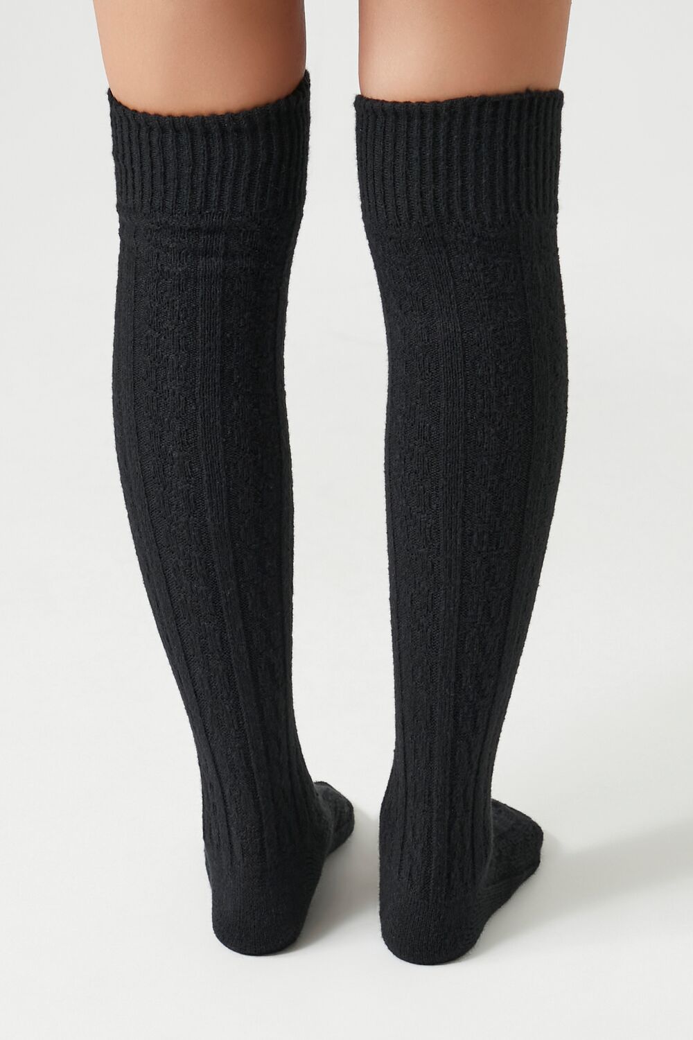 Cable Knit Knee-High Socks-Feelings Star