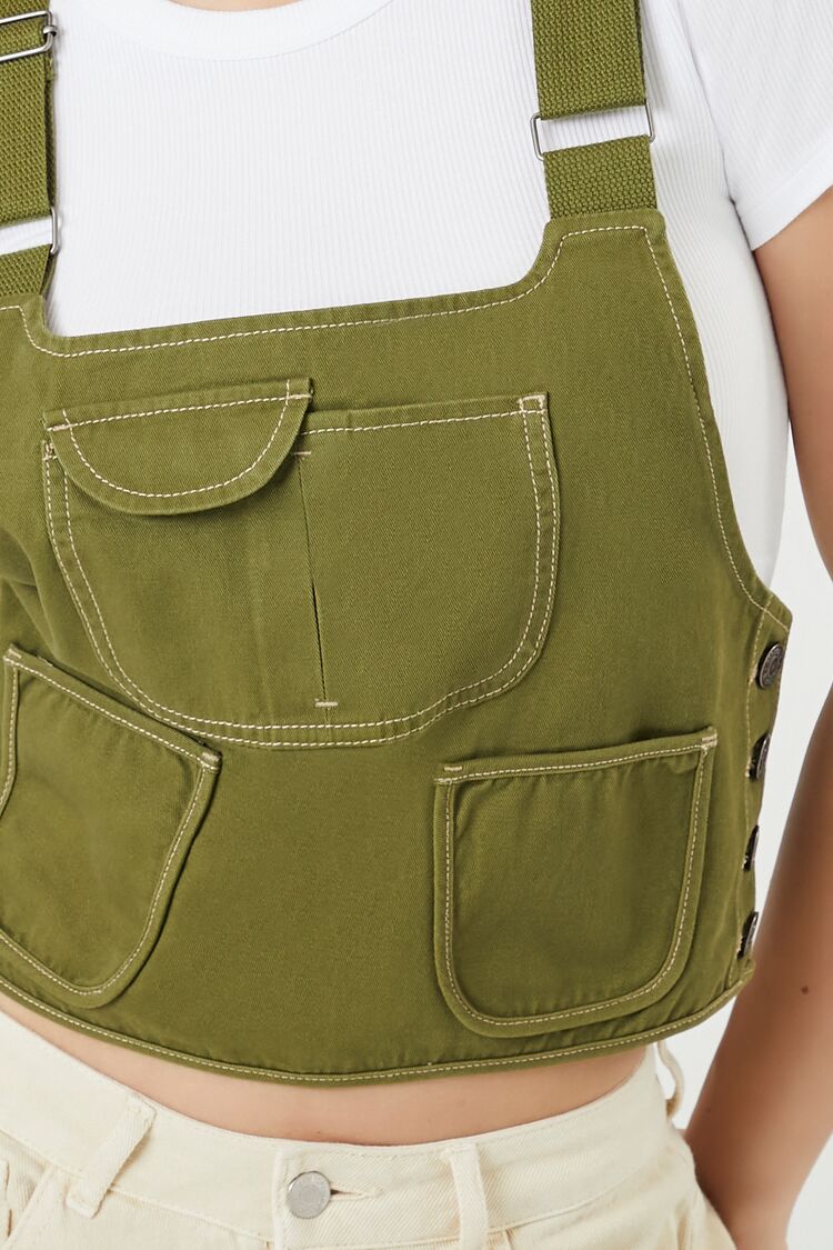 Twill Overall Crop Top-Feelings Star