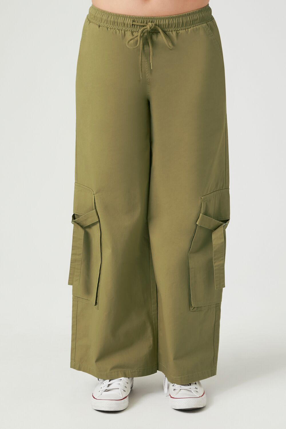 Twill High-Rise Utility Pants-Feelings Star