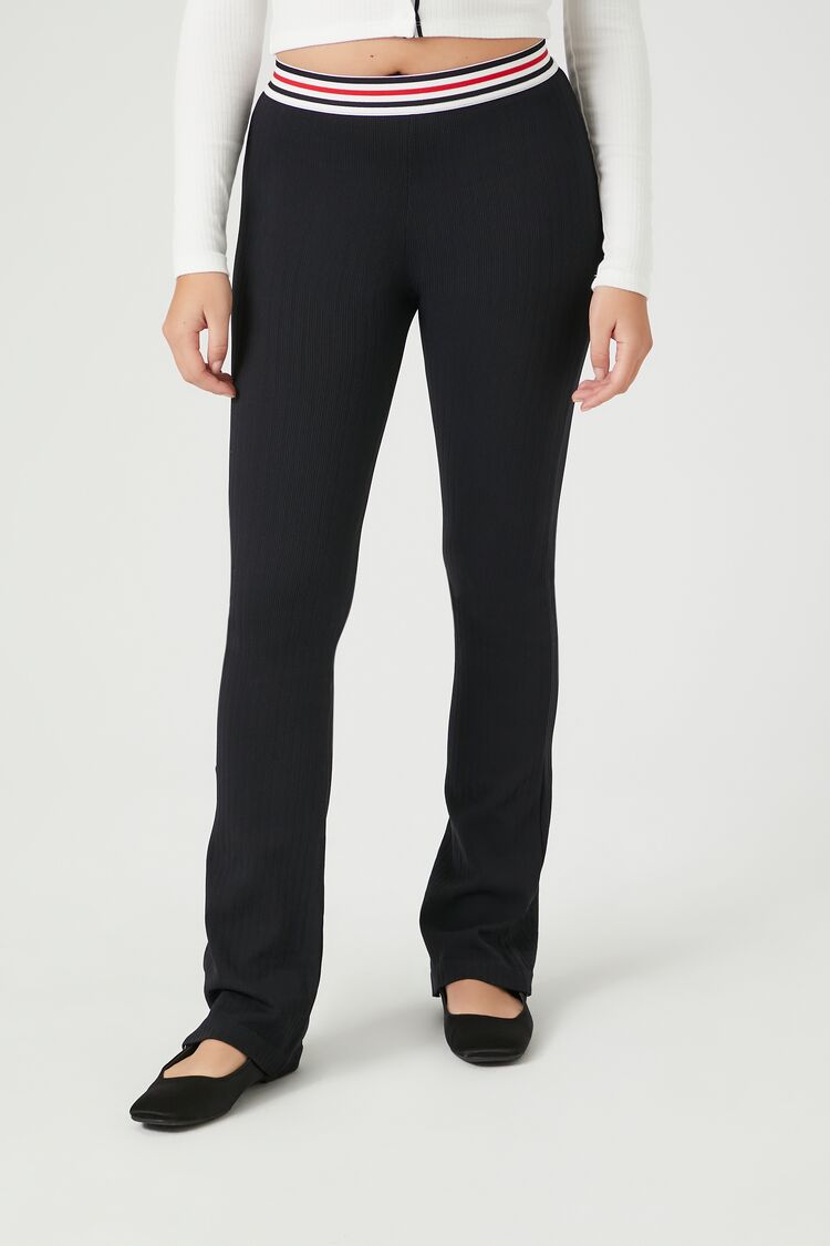 Striped High-Rise Leggings-Feelings Star