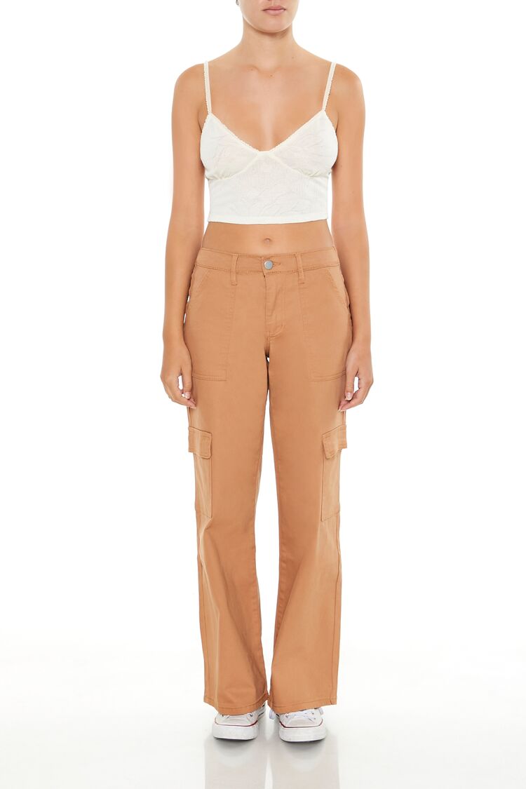 Twill Low-Rise Cargo Pants-Feelings Star