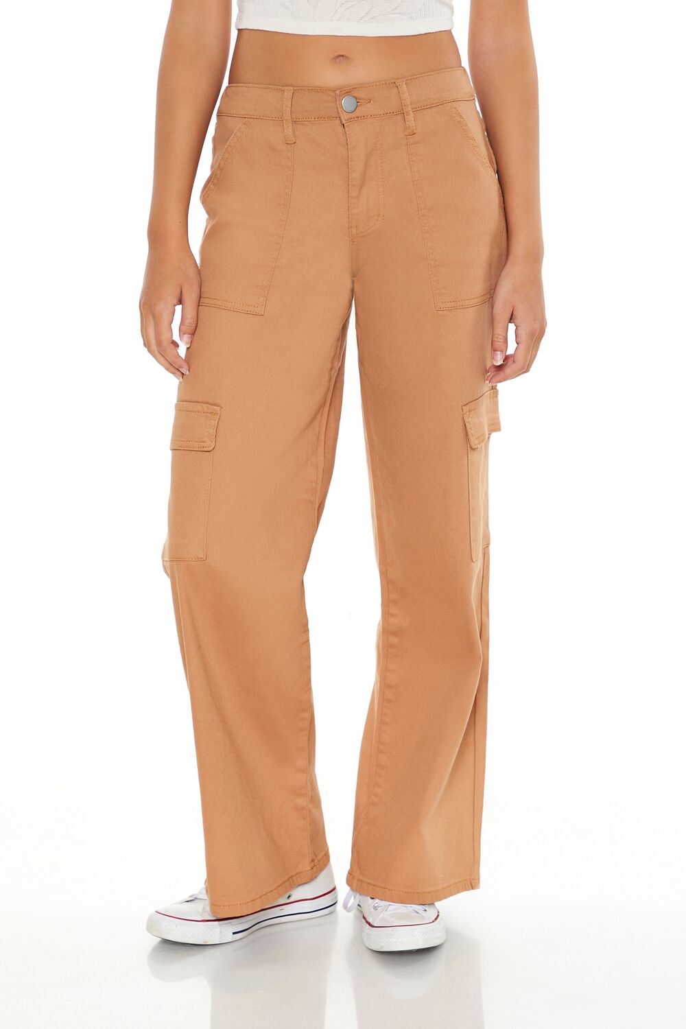 Twill Low-Rise Cargo Pants-Feelings Star