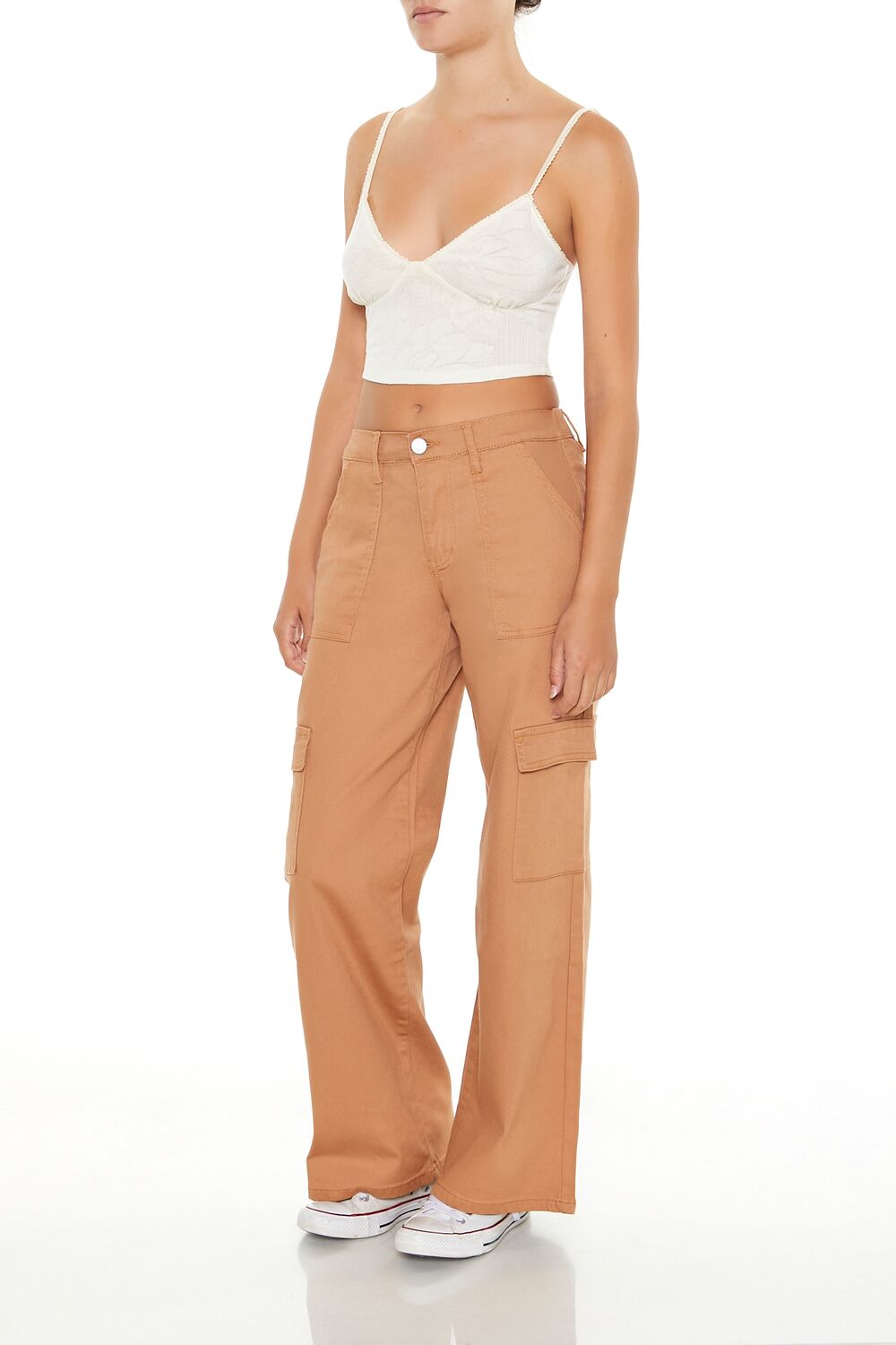 Twill Low-Rise Cargo Pants-Feelings Star