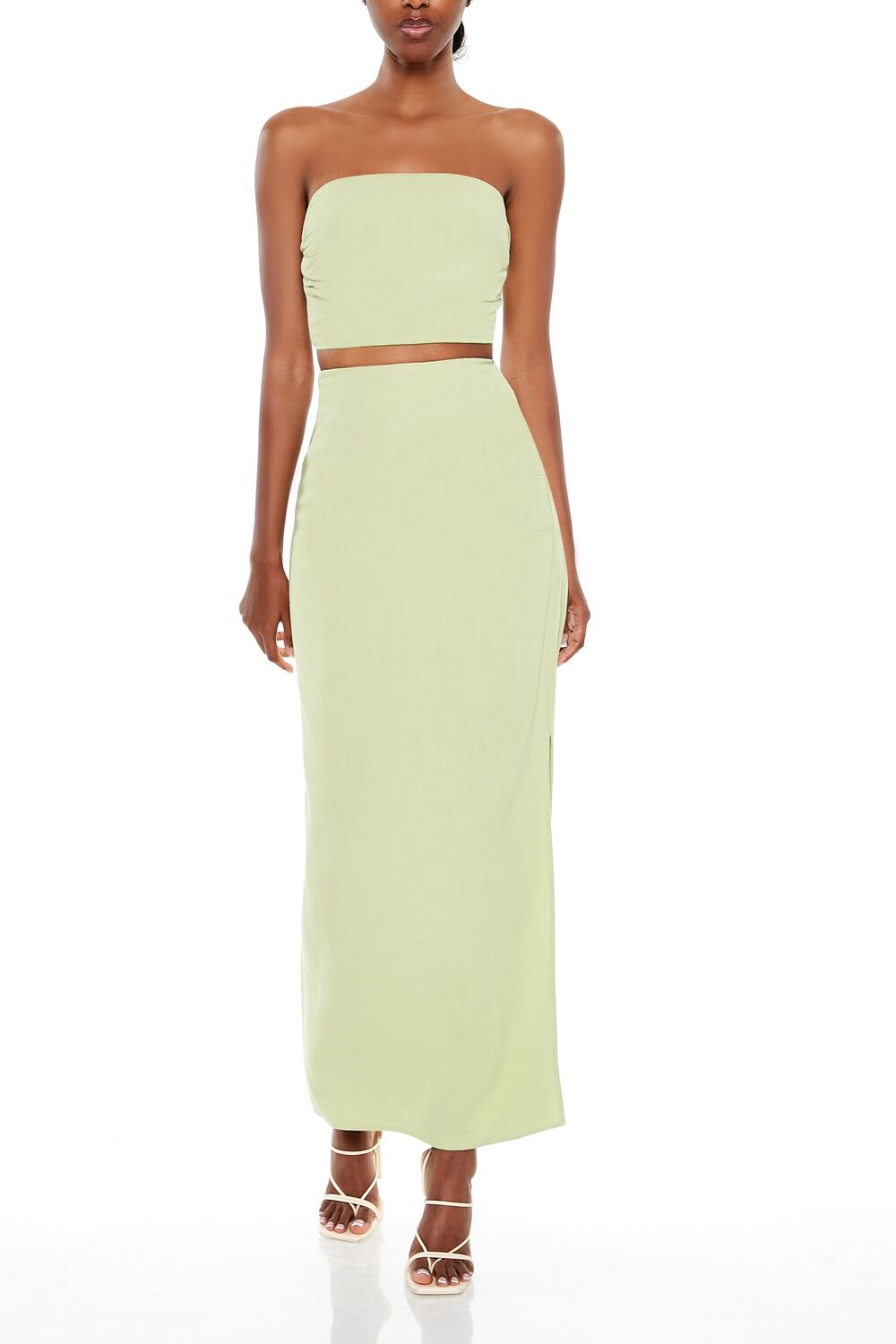 Tube Crop Top & Maxi Skirt Set-Feelings Star