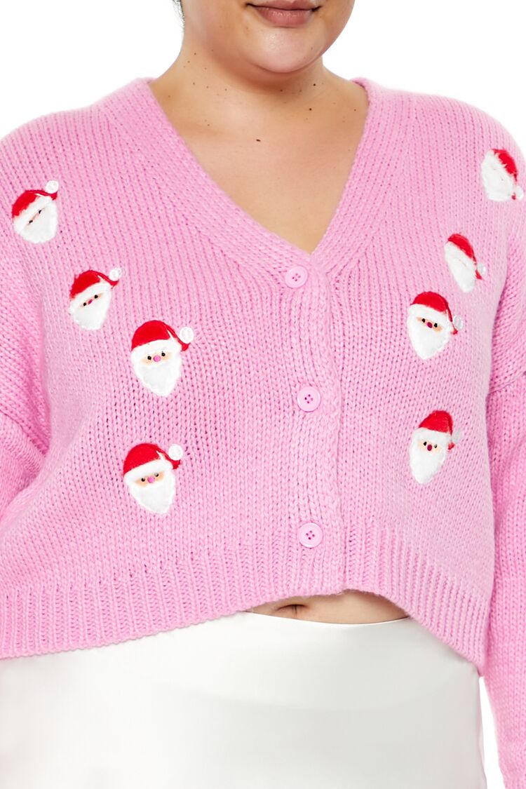 Plus Size Santa Cardigan Sweater-Feelings Star