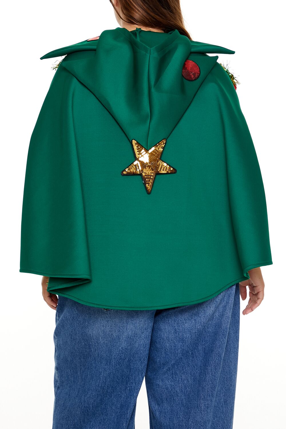 Plus Size Christmas Tree Poncho-Feelings Star