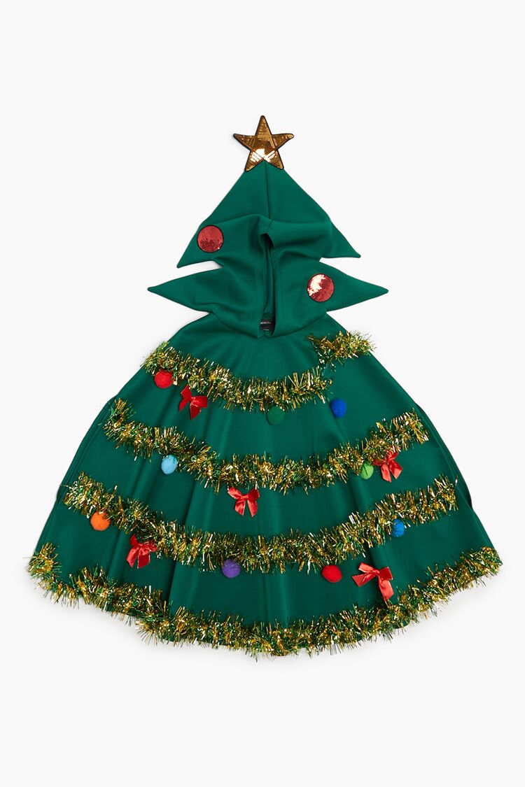 Plus Size Christmas Tree Poncho-Feelings Star