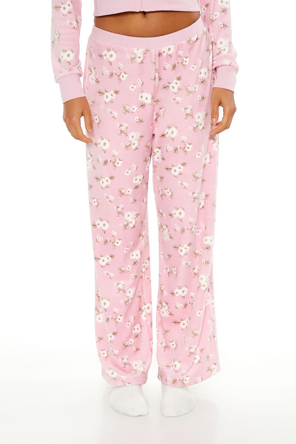 Floral Wide-Leg Pajama Pants-Feelings Star