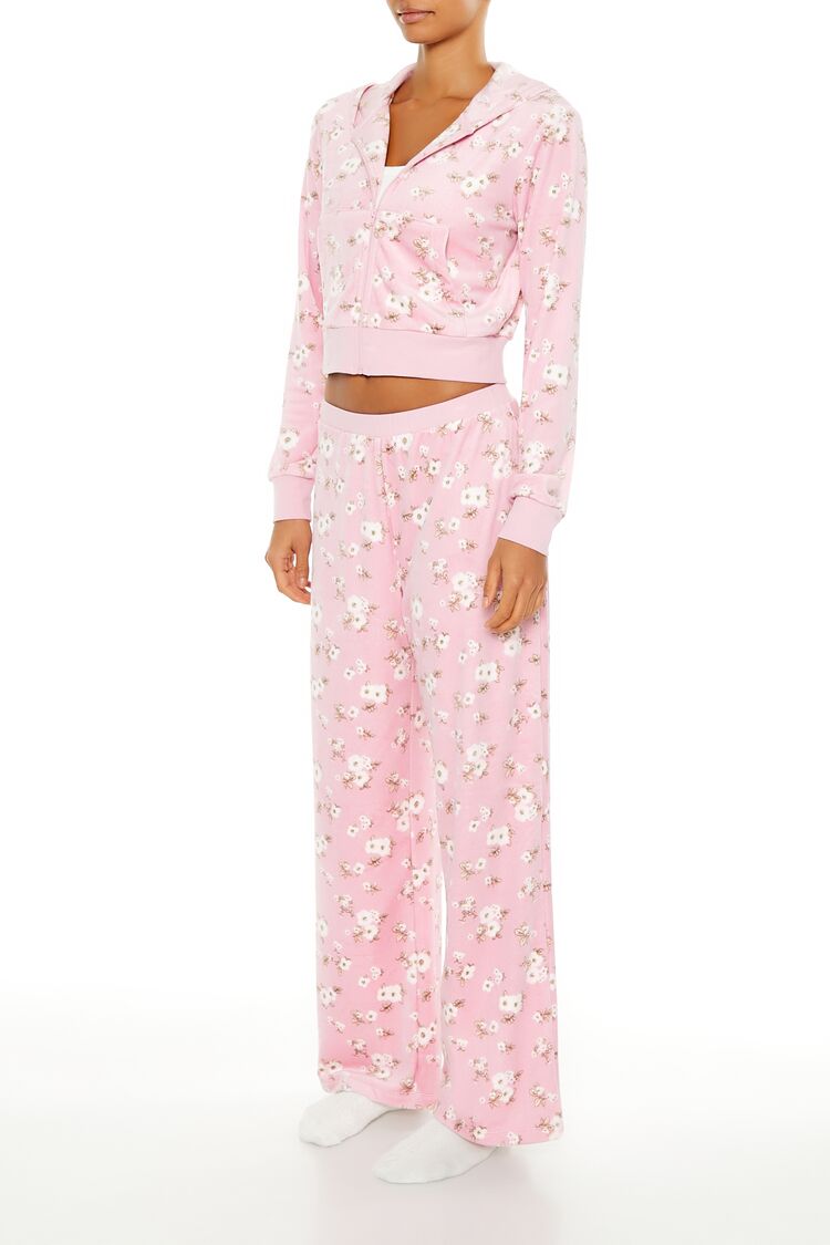 Floral Wide-Leg Pajama Pants-Feelings Star