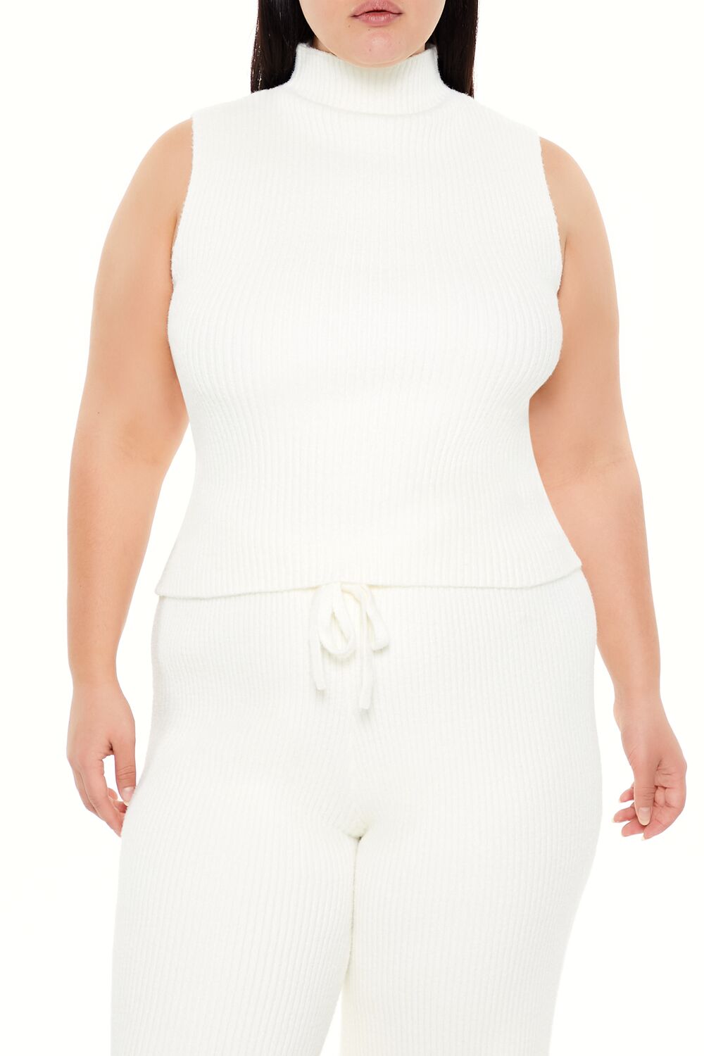 Plus Size Sweater-Knit Turtleneck Crop Top-Feelings Star