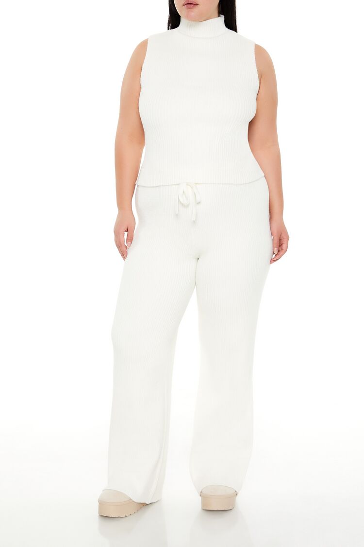 Plus Size Sweater-Knit Turtleneck Crop Top-Feelings Star