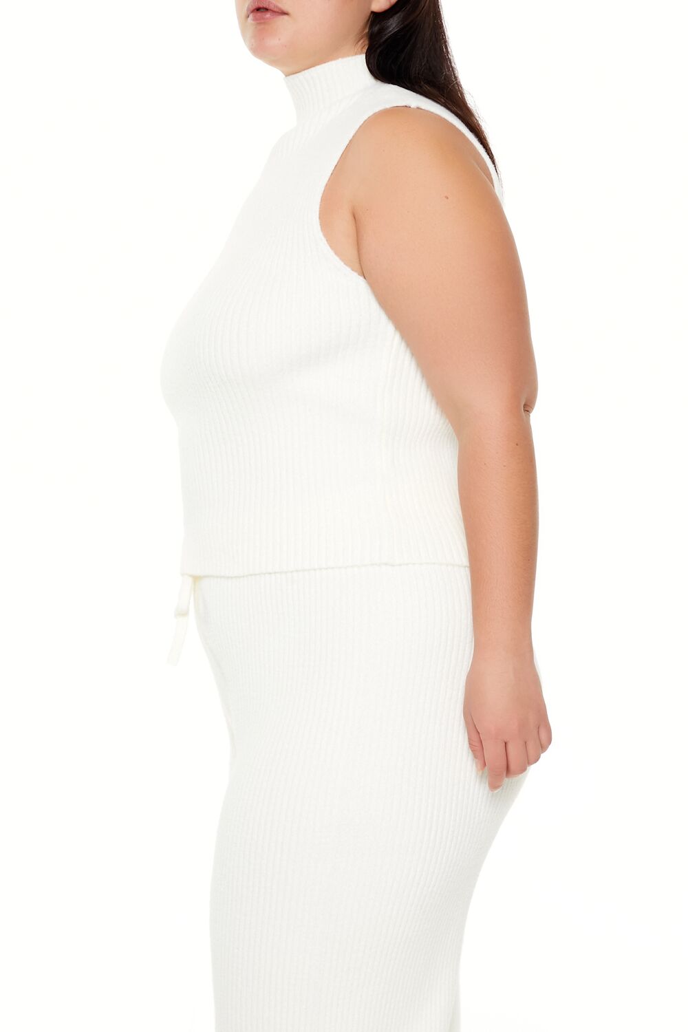 Plus Size Sweater-Knit Turtleneck Crop Top-Feelings Star