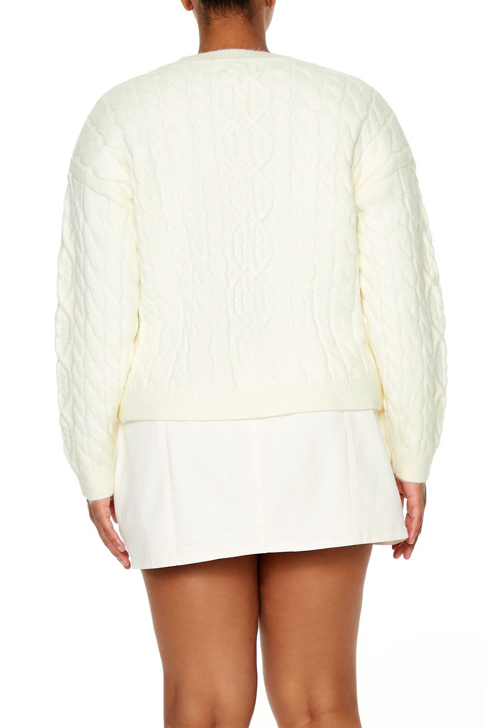 Plus Size Cable Knit Sweater-Feelings Star