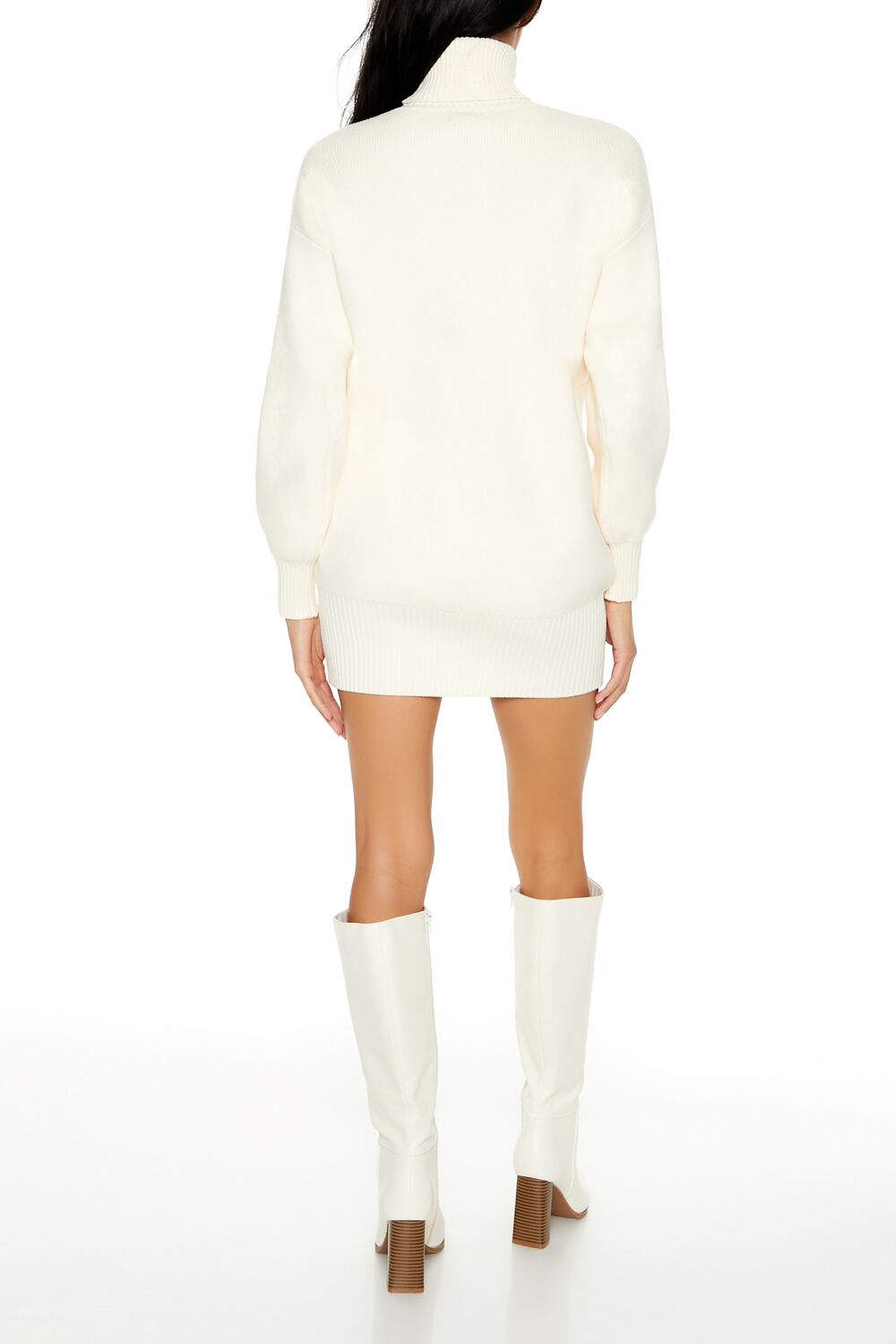 Turtleneck Mini Sweater Dress-Feelings Star