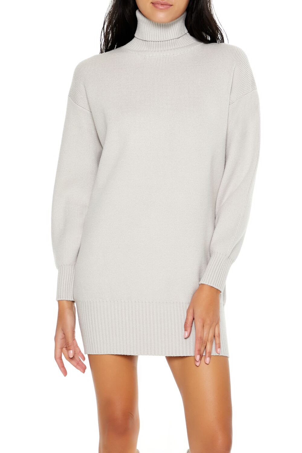 Turtleneck Mini Sweater Dress-Feelings Star
