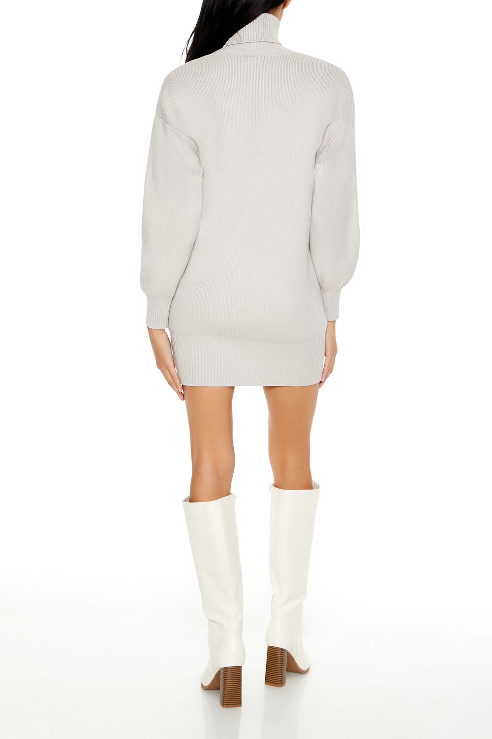 Turtleneck Mini Sweater Dress-Feelings Star