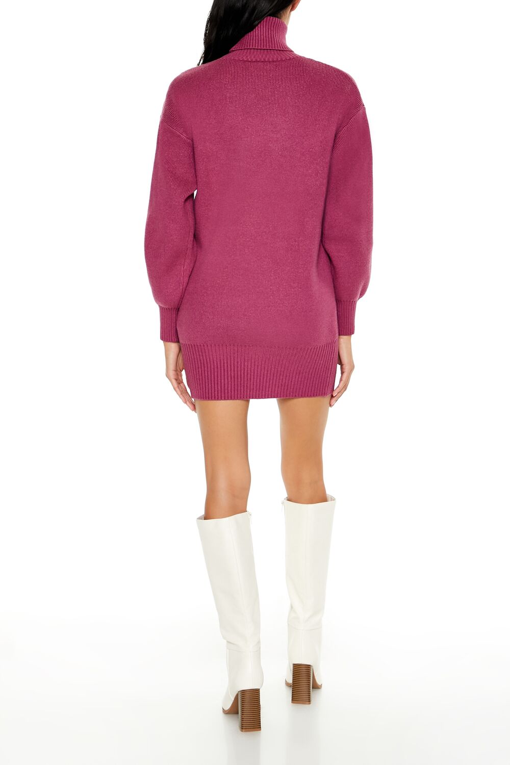 Turtleneck Mini Sweater Dress-Feelings Star