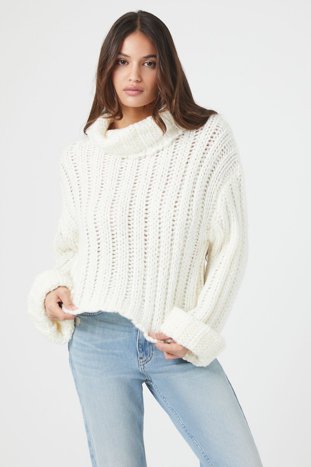 Turtleneck Cropped Sweater-Feelings Star