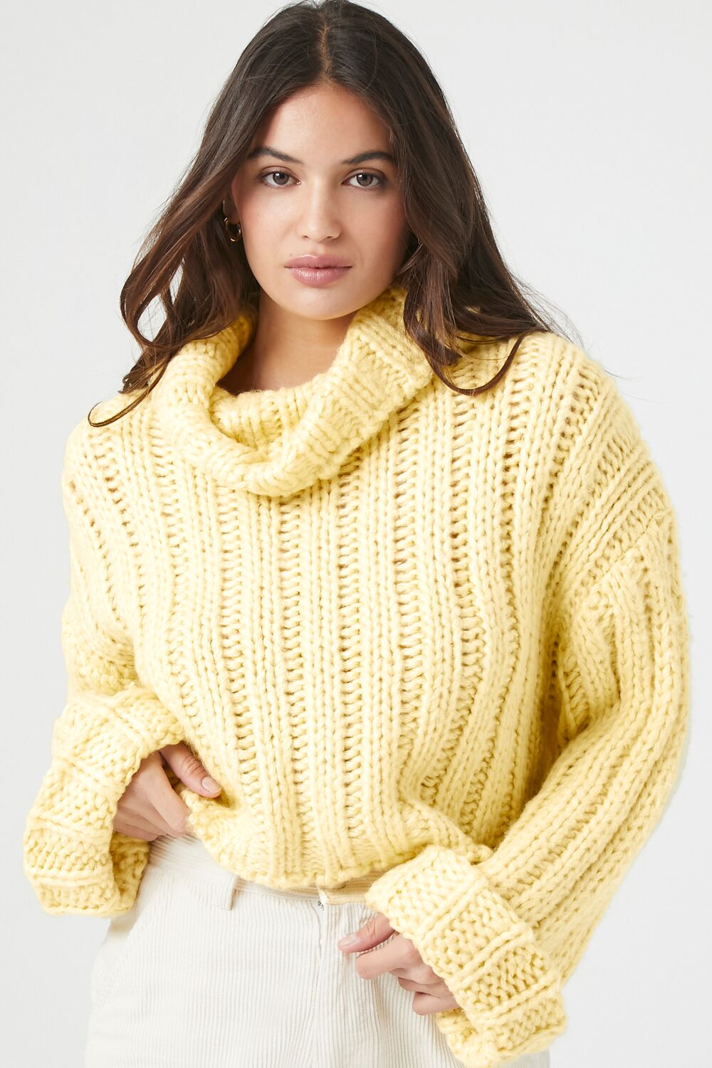 Turtleneck Cropped Sweater-Feelings Star