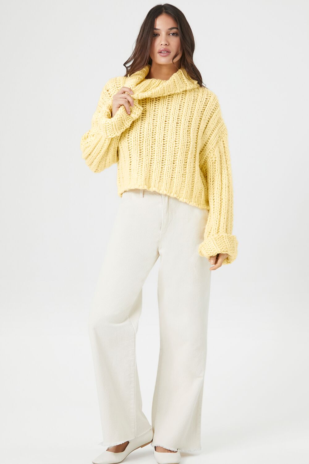 Turtleneck Cropped Sweater-Feelings Star