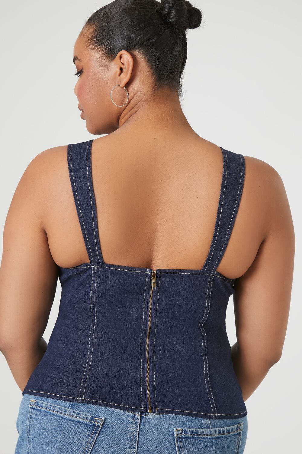 Plus Size Denim Bustier Top-Feelings Star