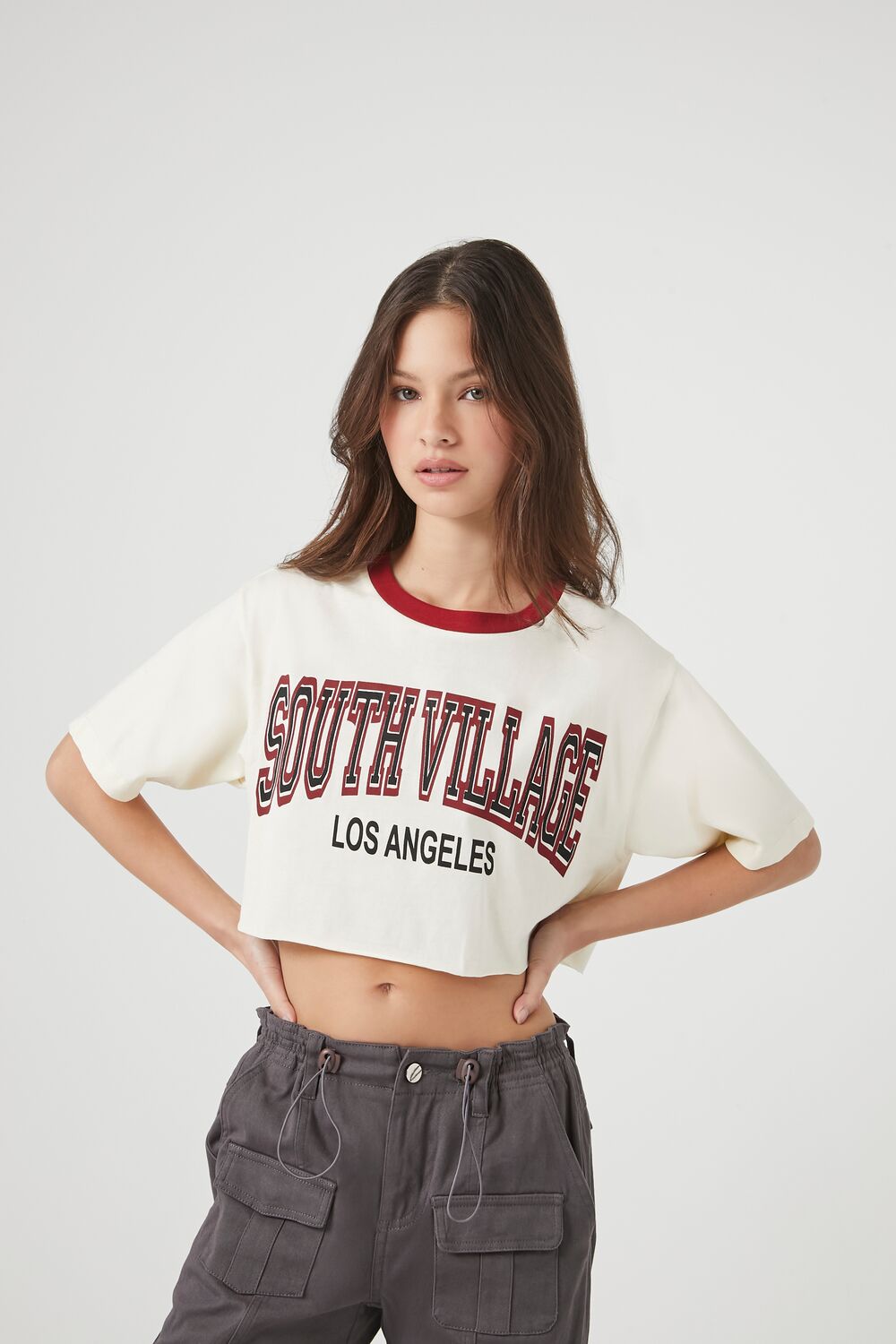 South Village Graphic Cropped Tee-Feelings Star