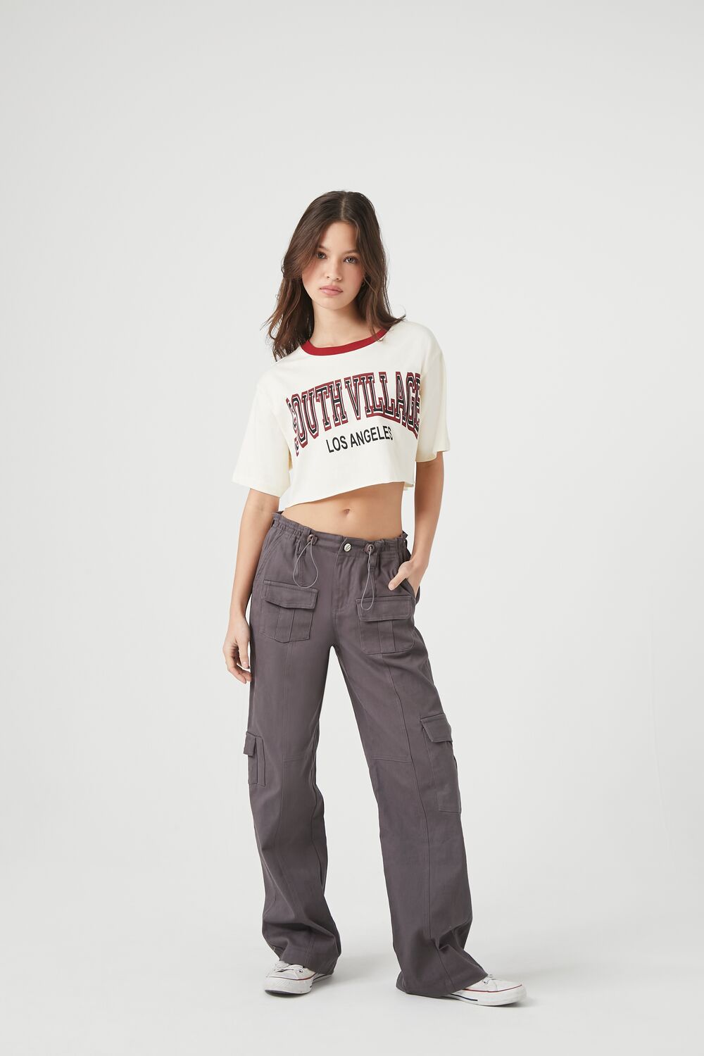 South Village Graphic Cropped Tee-Feelings Star