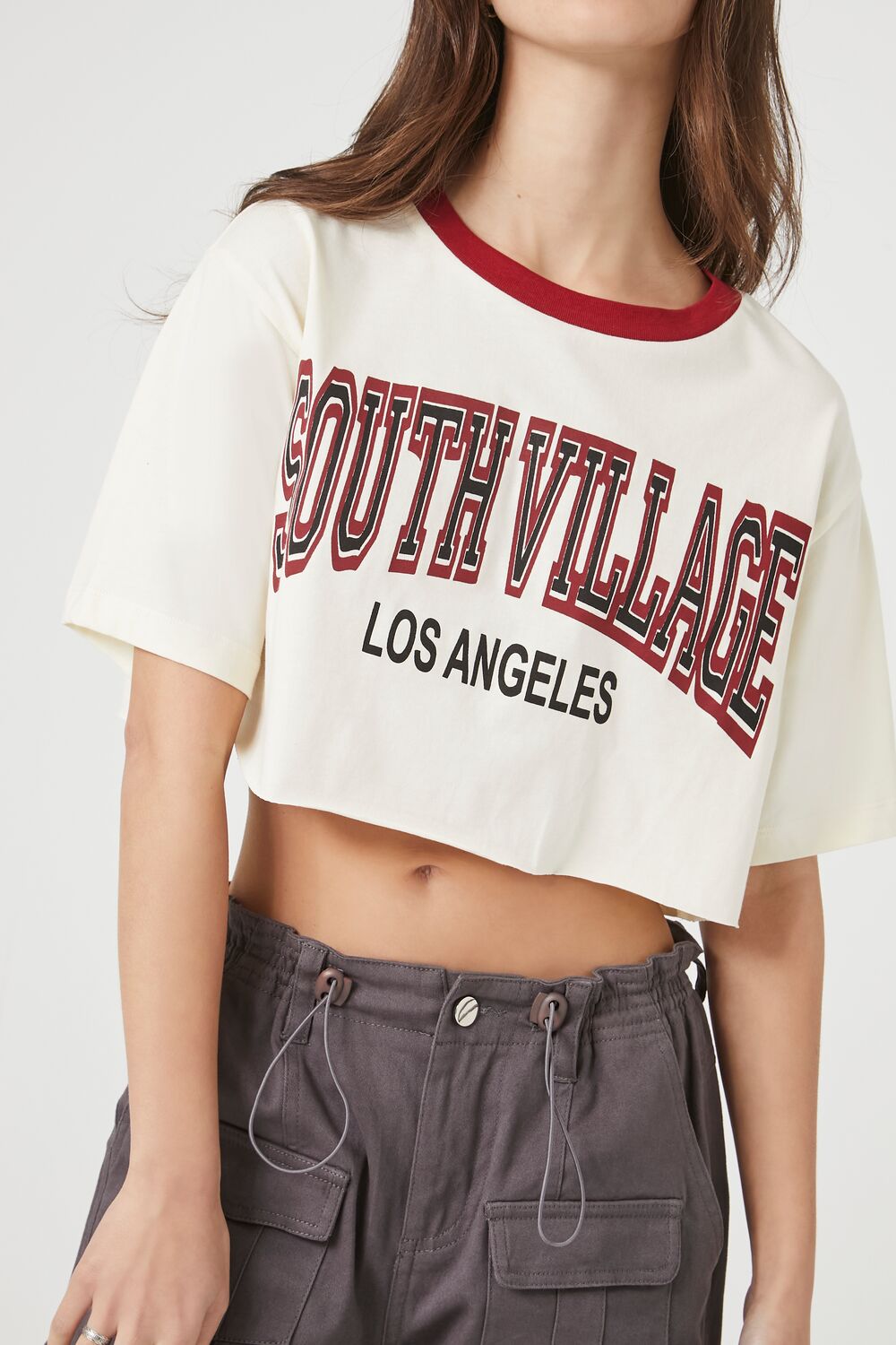 South Village Graphic Cropped Tee-Feelings Star