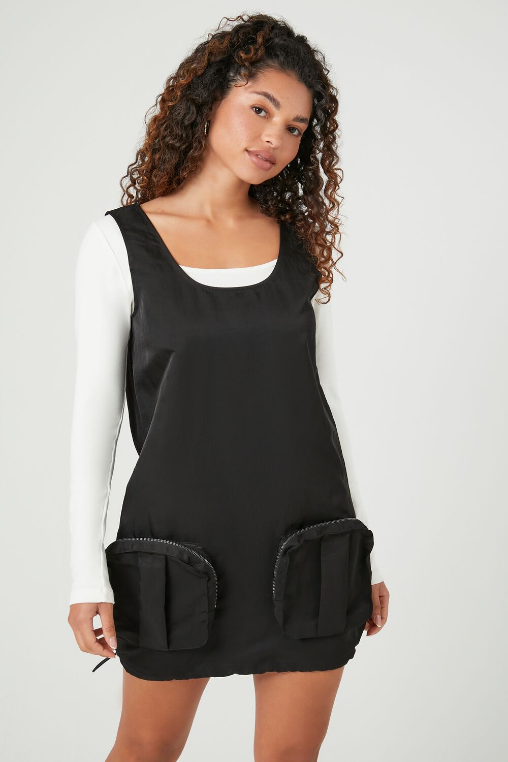 Cargo Pocket Mini Dress-Feelings Star