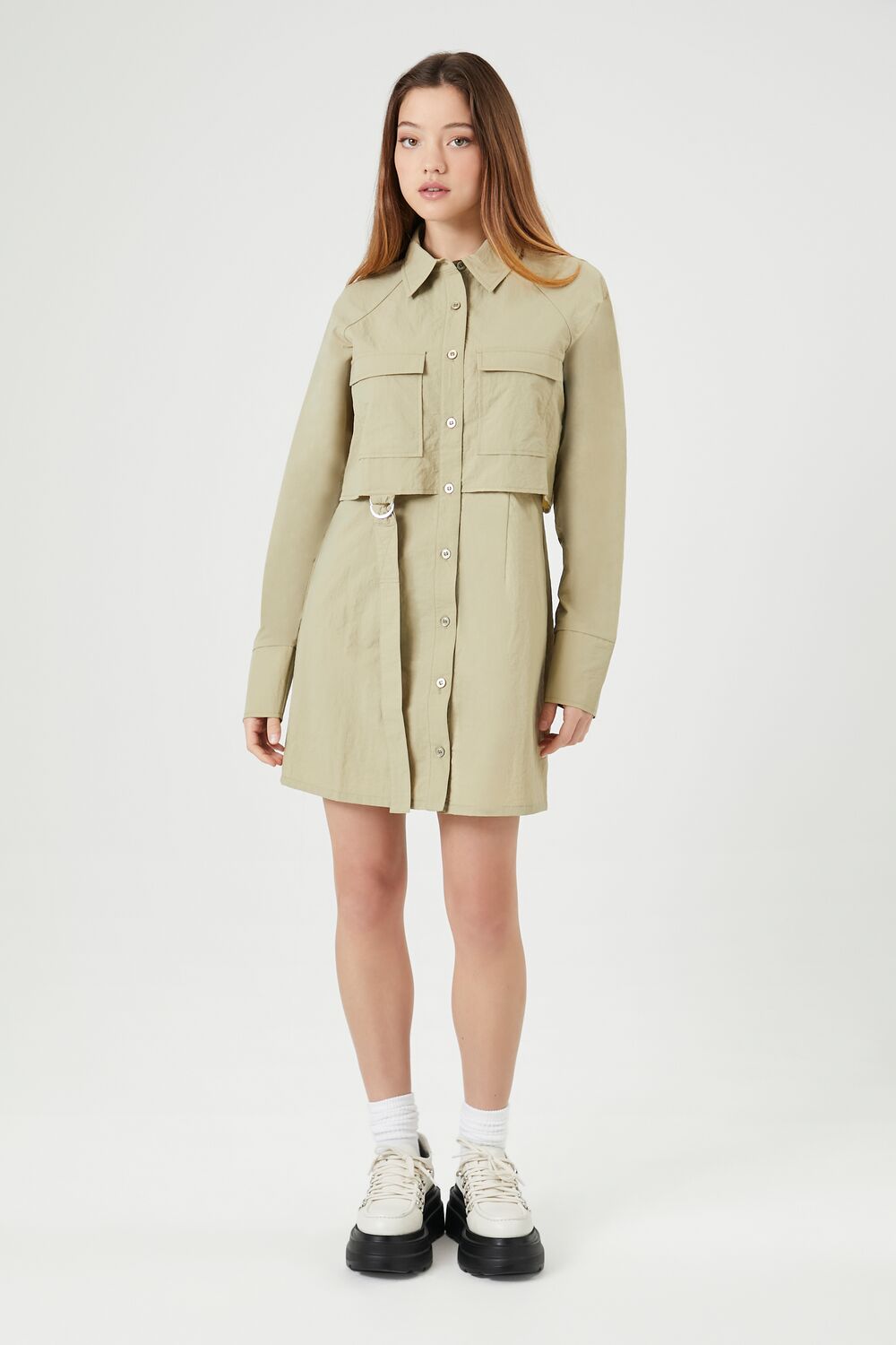 Utility Cargo Mini Dress-Feelings Star