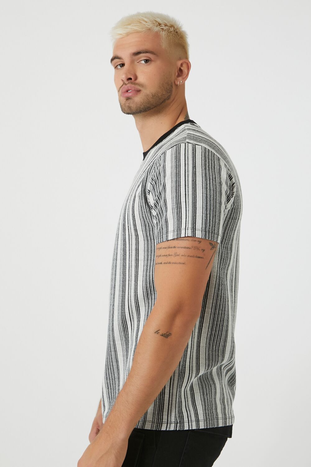 Striped Contrast Crew Tee-Feelings Star