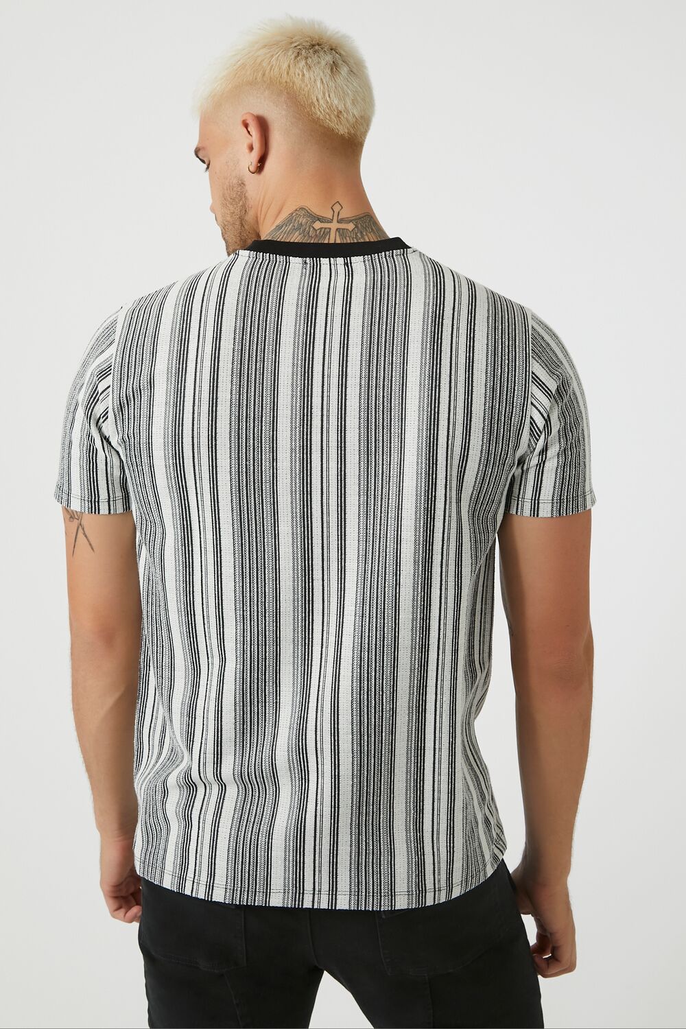 Striped Contrast Crew Tee-Feelings Star