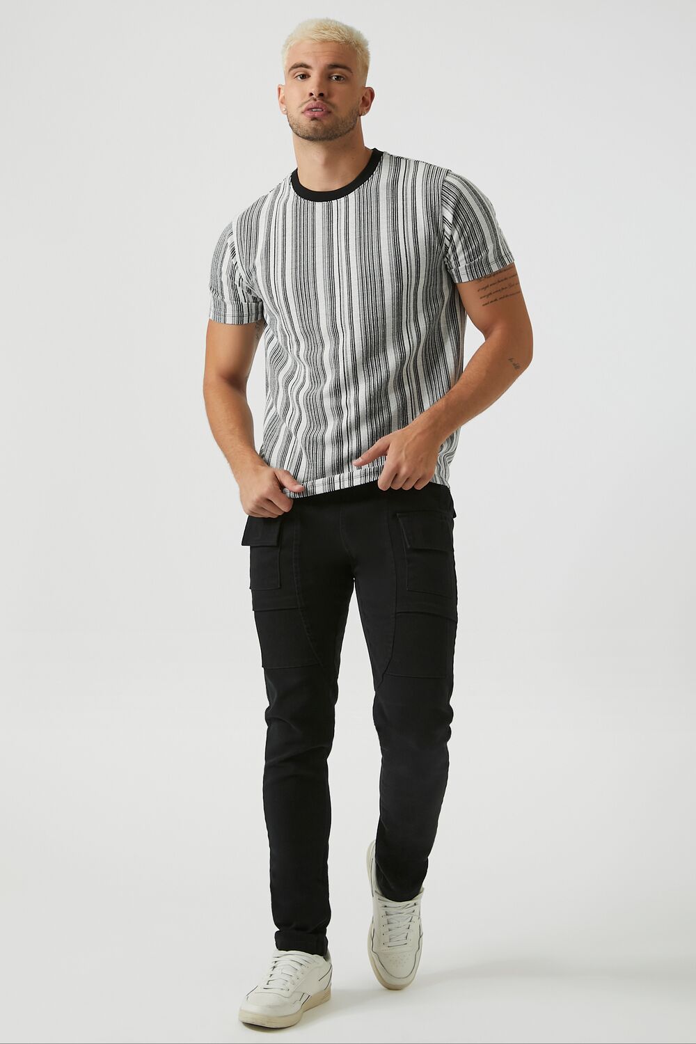 Striped Contrast Crew Tee-Feelings Star